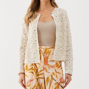 Petite Crochet Cardigan Sweater
ELLA Rafaella 🆕 
￼